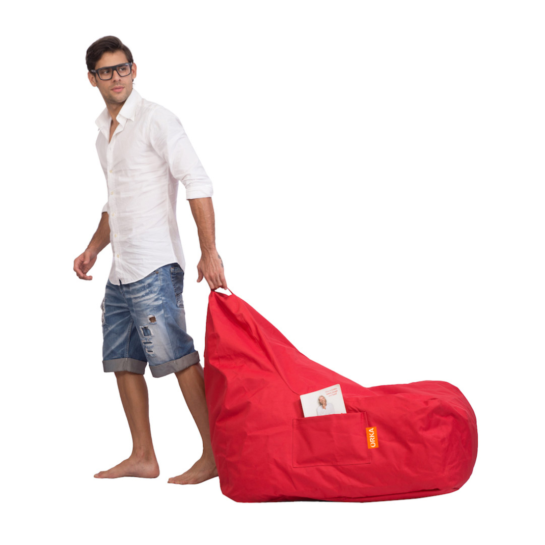 Can bean bags Solid Denier Fabric Triangle Chair Bean Bag With Footstool